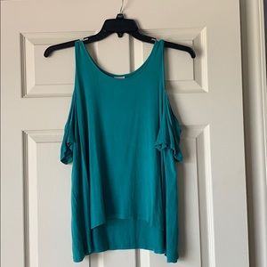 Teal off the shoulder shirt
